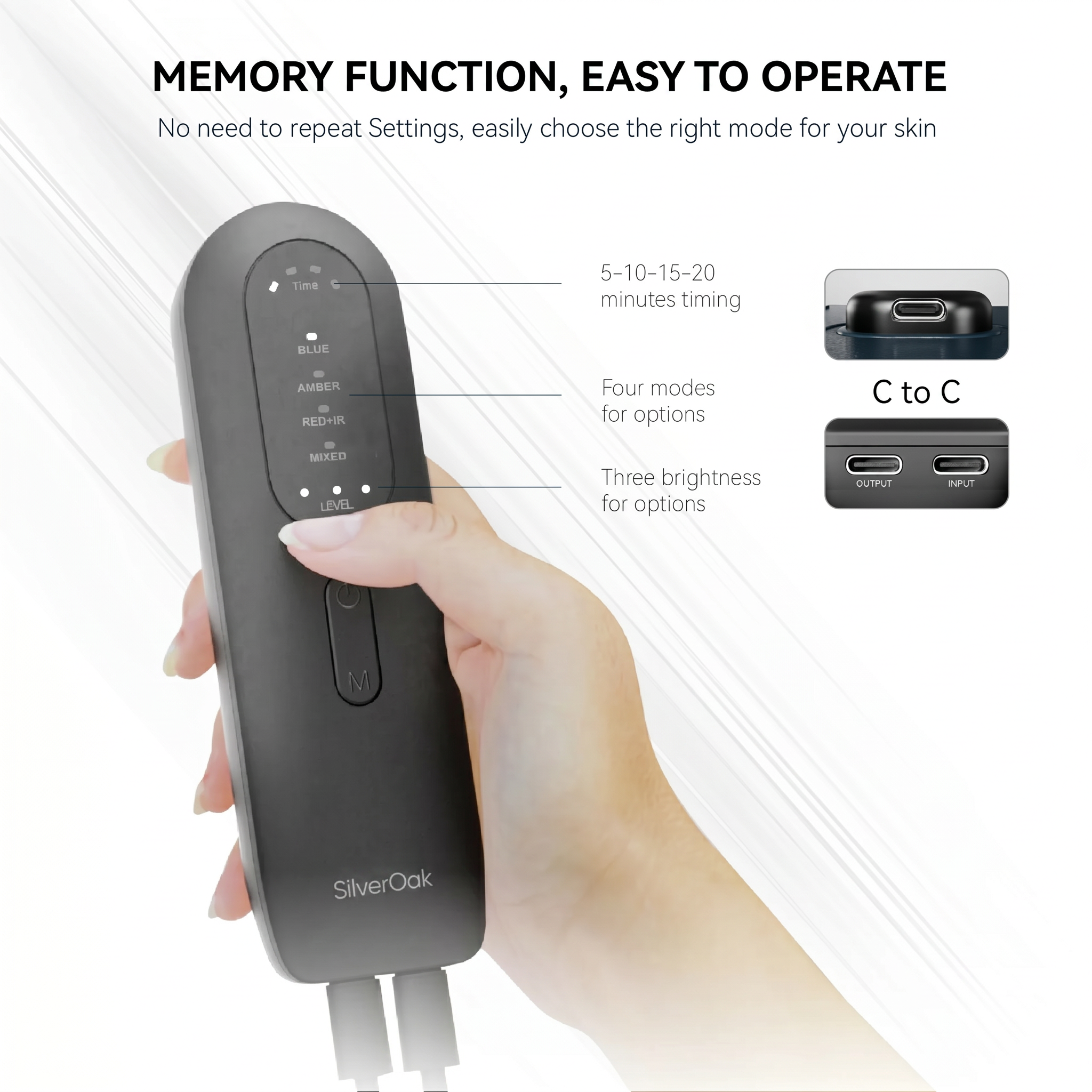 Memory Function. One-Touch Operation.
